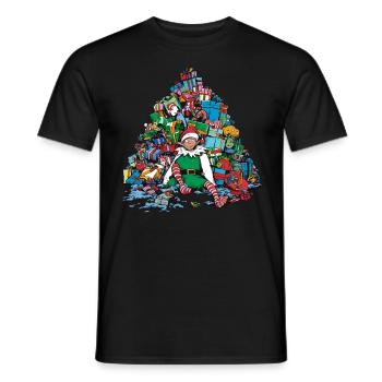 Elfes Noël laid Noël Noël Père Noël - T-shirt homme - noir - Devant - AI Model Male 178 light (178cm)