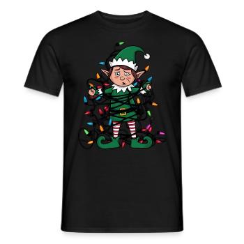Elfes Noël laid Noël Noël Père Noël - T-shirt homme - noir - Devant - AI Model Male 178 light (178cm)