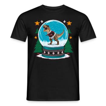 Dinosaur Ugly Christmas Christmas Xmas Trex - Men's T-Shirt - black - Front - AI Model Male 178 light (178cm)