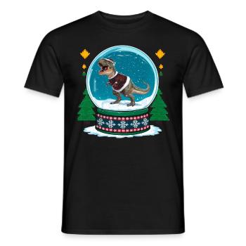 Dinosaur Ugly Christmas Christmas Xmas Trex - Men's T-Shirt - black - Front - AI Model Male 178 light (178cm)