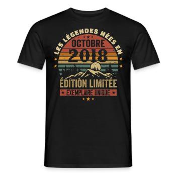 Geboren im Oktober 2018 | Genial seit Oktober 2018 - Männer T-Shirt - Schwarz - Vorne - AI Model Male 178 light (178cm)