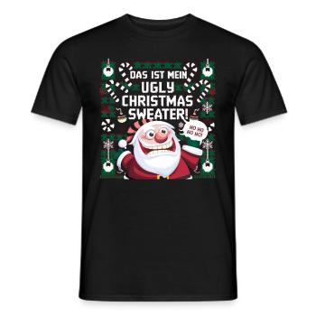 Pull de Noël moche Weihnachten Noël Père Noël - T-shirt homme - noir - Devant - AI Model Male 178 light (178cm)