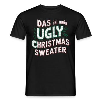 Pull de Noël moche Weihnachten Noël Père Noël - T-shirt homme - noir - Devant - AI Model Male 178 light (178cm)