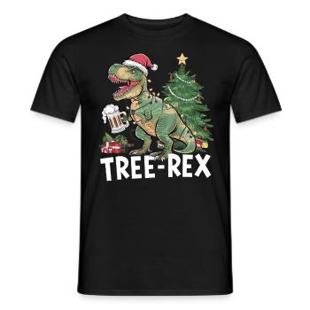 Dino Trex Ugly Christmas Weihnachten Xmas Bier - Männer T-Shirt - Schwarz - Vorne - AI Model Male 178 light (178cm)