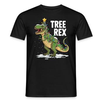 Dino Trex Ugly Christmas Weihnachten Xmas Bier - Männer T-Shirt - Schwarz - Vorne - AI Model Male 178 light (178cm)