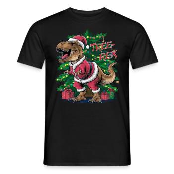 Dino Trex Ugly Christmas Weihnachten Xmas Bier - Männer T-Shirt - Schwarz - Vorne - AI Model Male 178 light (178cm)