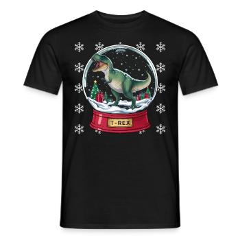 Dinosaurier Trex T-Rex Christmas Weihnachten Xmas - Männer T-Shirt - Schwarz - Vorne - AI Model Male 178 light (178cm)