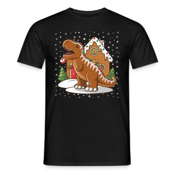 Dinosaurier Trex T-Rex Christmas Weihnachten Xmas - Männer T-Shirt - Schwarz - Vorne - AI Model Male 178 light (178cm)