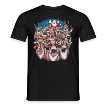 Rentier Reh Xmas Reindeer Christmas Weihnachten - Männer T-Shirt - Schwarz - Vorne - AI Model Male 178 light (178cm)