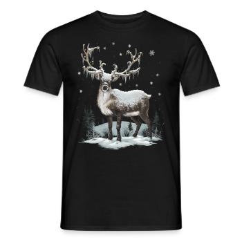 Rentier Reh Xmas Reindeer Christmas Weihnachten - Männer T-Shirt - Schwarz - Vorne - AI Model Male 178 light (178cm)