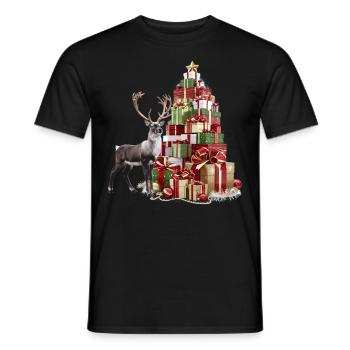 Rentier Reh Xmas Reindeer Christmas Weihnachten - Männer T-Shirt - Schwarz - Vorne - AI Model Male 178 light (178cm)