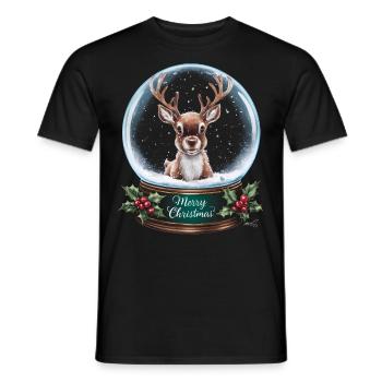Rentier Reh Xmas Reindeer Christmas Weihnachten - Männer T-Shirt - Schwarz - Vorne - AI Model Male 178 light (178cm)