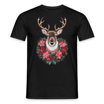 Rentier Reh Xmas Reindeer Christmas Weihnachten - Männer T-Shirt - Schwarz - Vorne - AI Model Male 178 light (178cm)