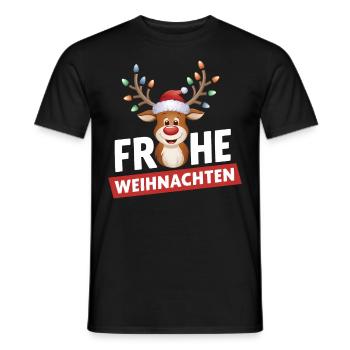 Rentier Reh Xmas Reindeer Christmas Weihnachten - Männer T-Shirt - Schwarz - Vorne - AI Model Male 178 light (178cm)