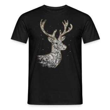 Rentier Reh Xmas Reindeer Christmas Weihnachten - Männer T-Shirt - Schwarz - Vorne - AI Model Male 178 light (178cm)