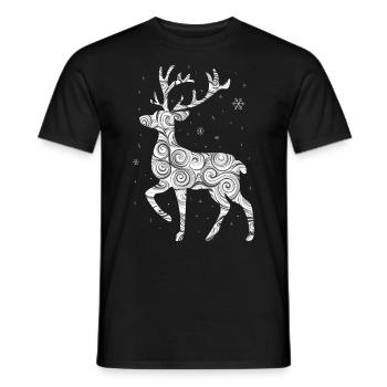 Reindeer Deer Xmas Reindeer Christmas Christmas - Men's T-Shirt - black - Front - AI Model Male 178 light (178cm)