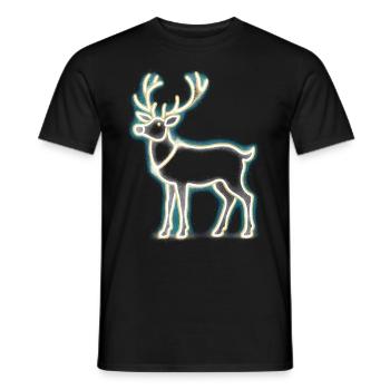 Rentier Reh Xmas Reindeer Christmas Weihnachten - Männer T-Shirt - Schwarz - Vorne - AI Model Male 178 light (178cm)