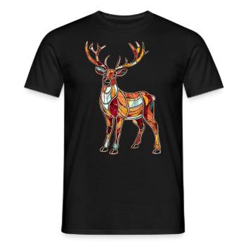 Rentier Reh Xmas Reindeer Christmas Weihnachten - Männer T-Shirt - Schwarz - Vorne - AI Model Male 178 light (178cm)