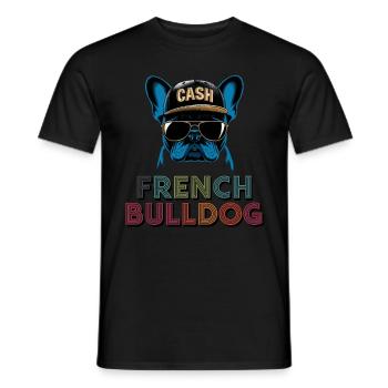 Französische Bulldogge Hund Mops - Männer T-Shirt - Schwarz - Vorne - AI Model Male 178 light (178cm)
