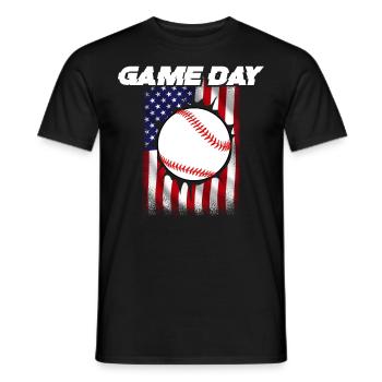 Baseball Sport Baseballspieler Pitcher Catcher USA - Männer T-Shirt - Schwarz - Vorne - AI Model Male 178 light (178cm)