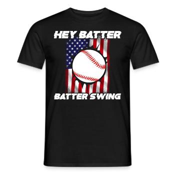Baseball Sports Baseball Player Pitcher Catcher USA - Men's T-Shirt - black - Front - AI Model Male 178 light (178cm)