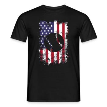 Baseball Sport Baseballspieler Pitcher Catcher USA - Männer T-Shirt - Schwarz - Vorne - AI Model Male 178 light (178cm)