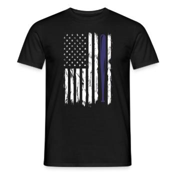 Baseball Sports Baseball Player Pitcher Catcher USA - Men's T-Shirt - black - Front - AI Model Male 178 light (178cm)