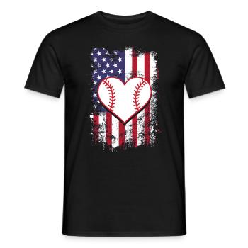 Baseball Sport Baseballspieler Pitcher Catcher USA - Männer T-Shirt - Schwarz - Vorne - AI Model Male 178 light (178cm)