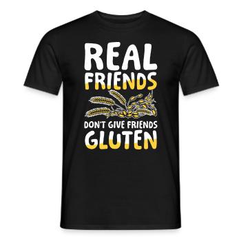 Real friends don’t give friends gluten - Männer T-Shirt - Schwarz - Vorne - AI Model Male 178 light (178cm)