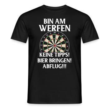 Dart Gift Dartboard Darts Player Bullseye - Men's T-Shirt - black - Front - AI Model Male 178 light (178cm)