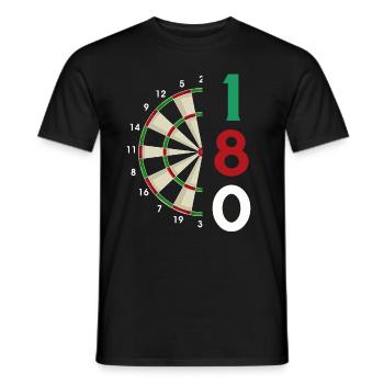 Cadeau de fléchettes Jeu de fléchettes Bullseye - T-shirt homme - noir - Devant - AI Model Male 178 light (178cm)