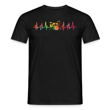 Tambours Tambours Baguette Batteur Musique Groupe Rock - T-shirt homme - noir - Devant - AI Model Male 178 light (178cm)