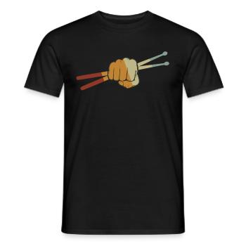 Tambours Tambours Baguette Batteur Musique Groupe Rock - T-shirt homme - noir - Devant - AI Model Male 178 light (178cm)