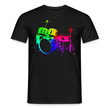 Tambours Tambours Baguette Batteur Musique Groupe Rock - T-shirt homme - noir - Devant - AI Model Male 178 light (178cm)
