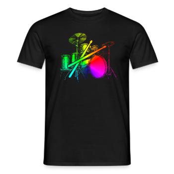 Tambours Tambours Baguette Batteur Musique Groupe Rock - T-shirt homme - noir - Devant - AI Model Male 178 light (178cm)