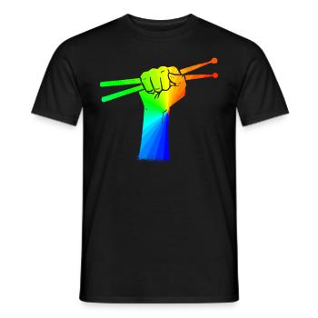Tambours Tambours Baguette Batteur Musique Groupe Rock - T-shirt homme - noir - Devant - AI Model Male 178 light (178cm)