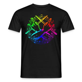 Tambours Tambours Baguette Batteur Musique Groupe Rock - T-shirt homme - noir - Devant - AI Model Male 178 light (178cm)