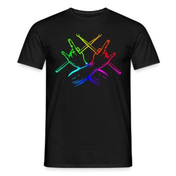 Tambours Tambours Baguette Batteur Musique Groupe Rock - T-shirt homme - noir - Devant - AI Model Male 178 light (178cm)