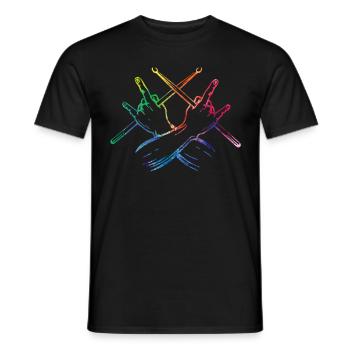 Tambours Baguettes Tambours Batteur Musique Groupe Rock - T-shirt homme - noir - Devant - AI Model Male 178 light (178cm)