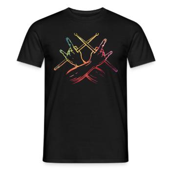 Tambours Tambours Baguette Batteur Musique Groupe Rock - T-shirt homme - noir - Devant - AI Model Male 178 light (178cm)