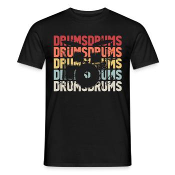 Tambours Tambours Baguette Batteur Musique Groupe Rock - T-shirt homme - noir - Devant - AI Model Male 178 light (178cm)
