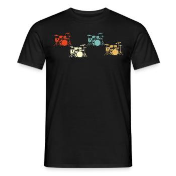 Tambours Tambours Baguette Batteur Musique Groupe Rock - T-shirt homme - noir - Devant - AI Model Male 178 light (178cm)