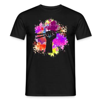 Tambours Tambours Baguette Batteur Musique Groupe Rock - T-shirt homme - noir - Devant - AI Model Male 178 light (178cm)