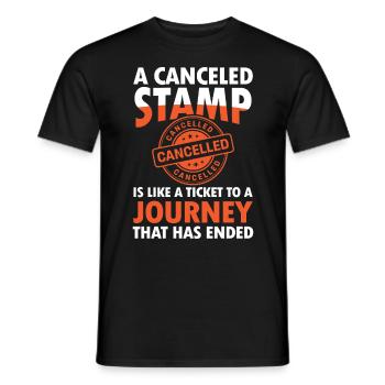 Lustige Briefmarken Briefmarkensammlung Humor - Männer T-Shirt - Schwarz - Vorne - AI Model Male 178 light (178cm)