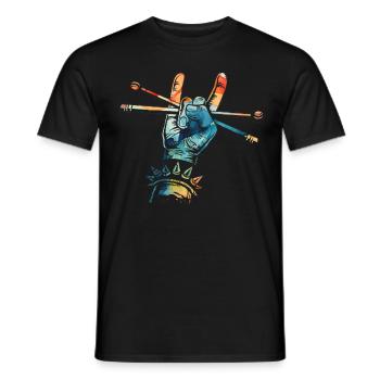 Drums Drums Drumstick Drummer Music Band Rock - Men's T-Shirt - black - Front - AI Model Male 178 light (178cm)