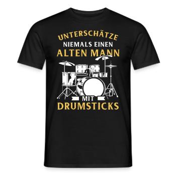 Tambours Tambours Baguette Batteur Musique Groupe Rock - T-shirt homme - noir - Devant - AI Model Male 178 light (178cm)