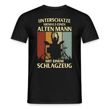 Tambours Tambours Baguette Batteur Musique Groupe Rock - T-shirt homme - noir - Devant - AI Model Male 178 light (178cm)