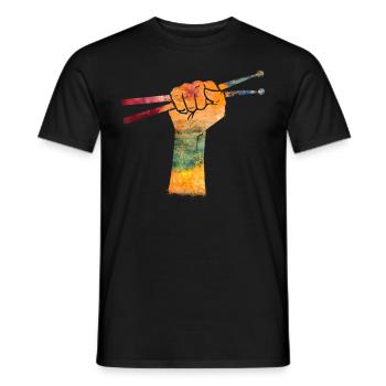 Drums Drums Drumstick Drummer Music Band Rock - Men's T-Shirt - black - Front - AI Model Male 178 light (178cm)