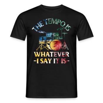 Drums Drums Drumstick Drummer Music Band Rock - Men's T-Shirt - black - Front - AI Model Male 178 light (178cm)