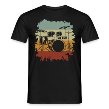 Tambours Tambours Baguette Batteur Musique Groupe Rock - T-shirt homme - noir - Devant - AI Model Male 178 light (178cm)